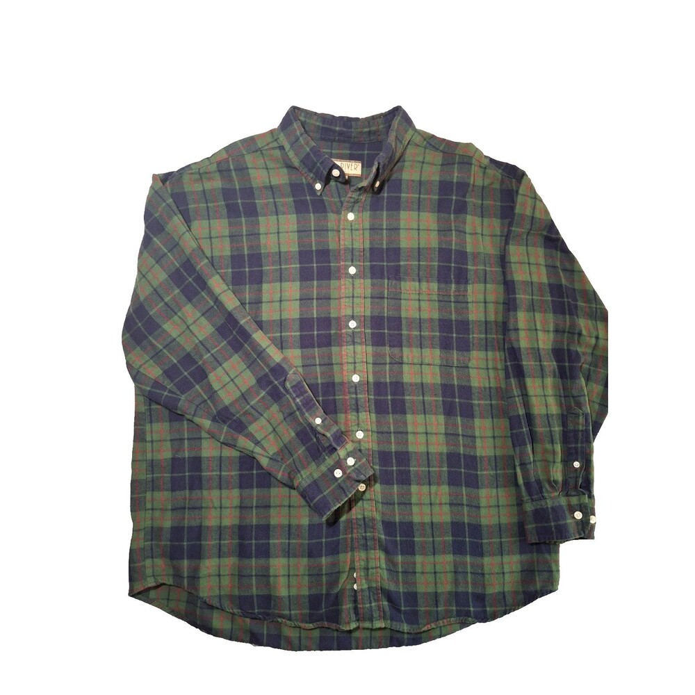 Vintage 90's Sun River 2XL Plaid Flannel Shirt Grunge Outdoors Cabin Gorpcore